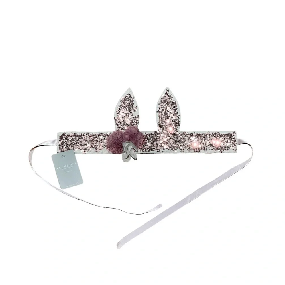 Alimrose | NWT Rose Gold Sequin Bunny Crown, Kids Adjustable Size